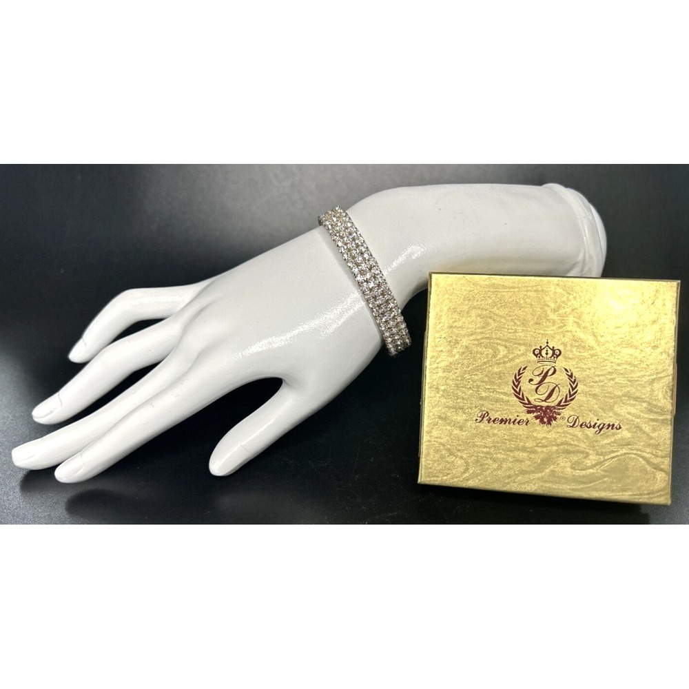 Premier Designs Jewelry Rhinestone Layer Cuff Bracelet SKU PD103